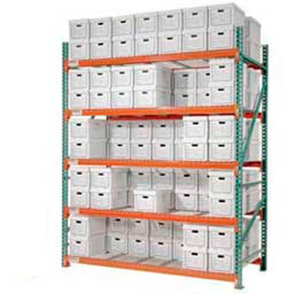 Global Industrial Record Storage Rack Starter Polyethylene Box 96W x 48D x 96H 258205N